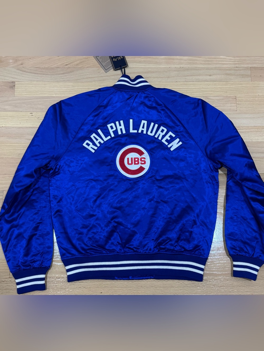 Polo Ralph Lauren Men’s Chicago Cubs Satin Stitched Bomber MLB Jacket Blue NWT L
